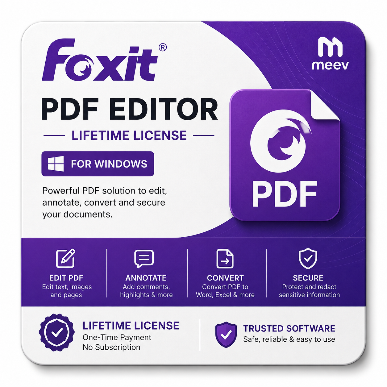 Foxit PDF Editor Lifetime License For Windows