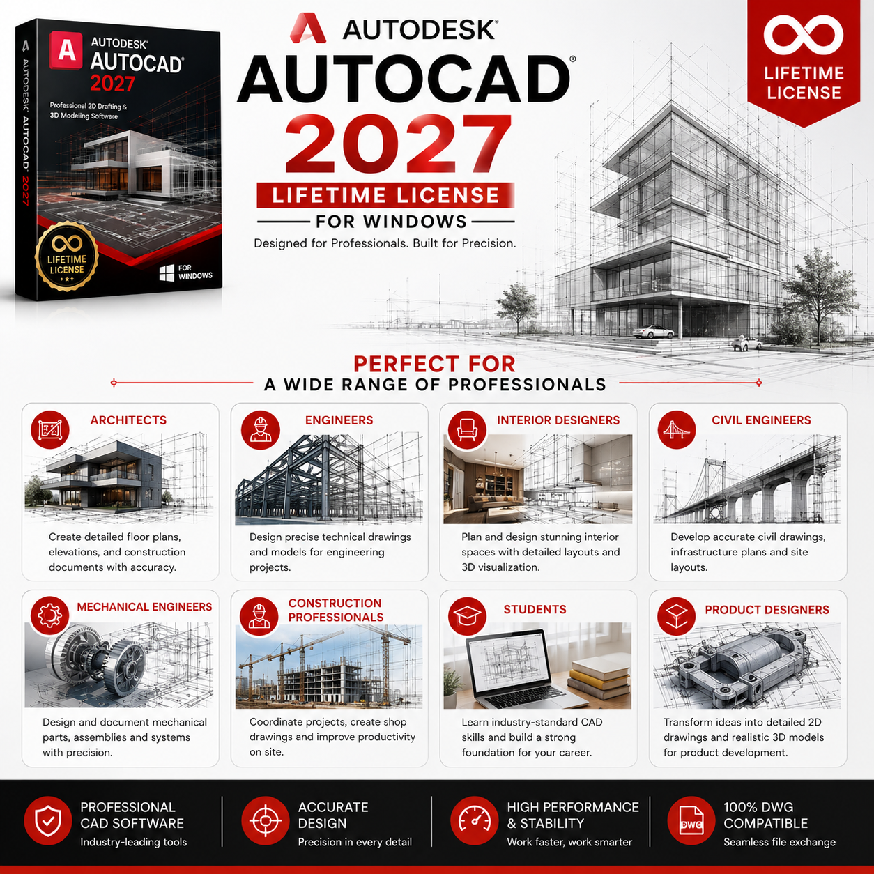 Autodesk AutoCAD 2027 Lifetime License for Windows