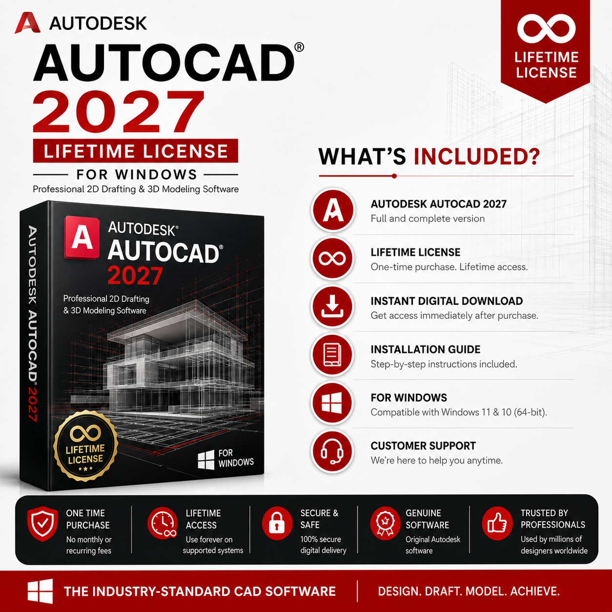 Autodesk AutoCAD 2027 Lifetime License for Windows