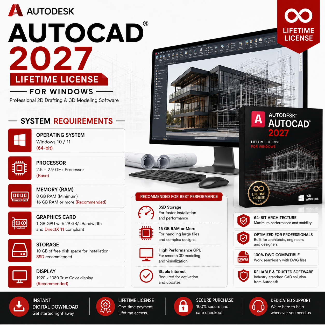 Autodesk AutoCAD 2027 Lifetime License for Windows