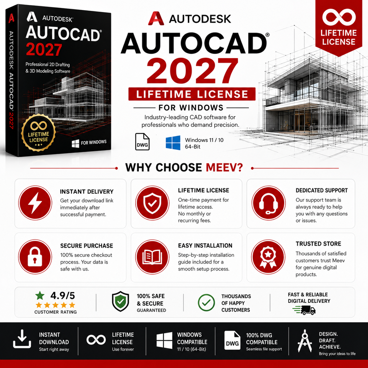 Autodesk AutoCAD 2027 Lifetime License for Windows