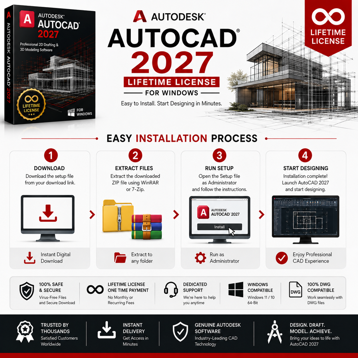 Autodesk AutoCAD 2027 Lifetime License for Windows