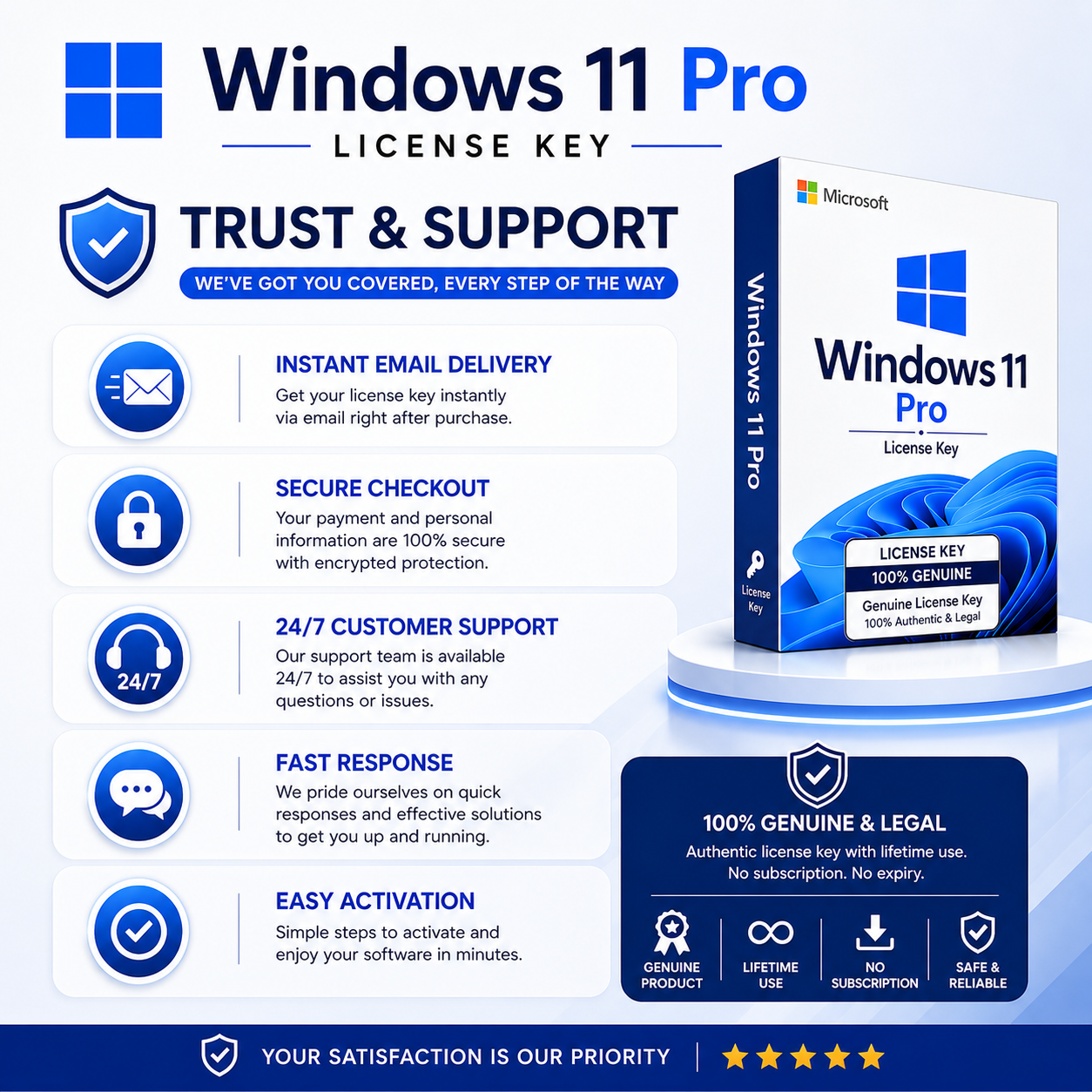 Microsoft Windows 11 Pro Genuine License Key | Instant Email Delivery
