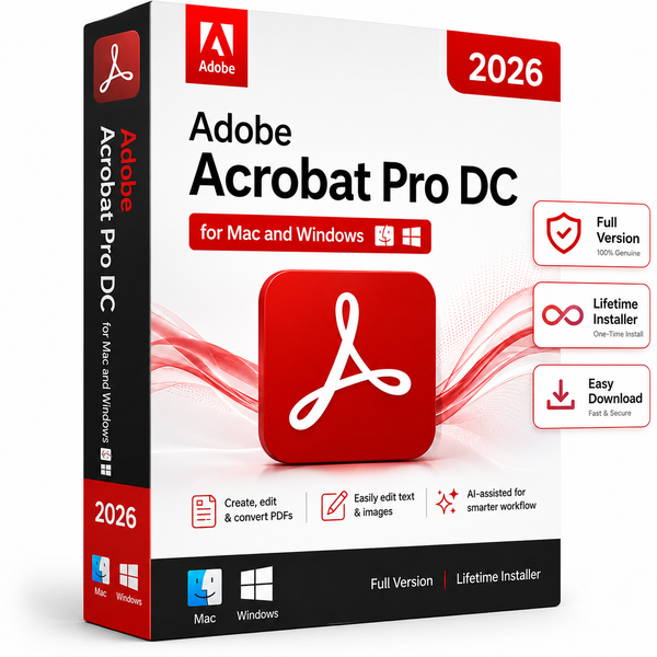Adobe Acrobat Pro DC 2026 PDF Editor | Windows & Mac | Lifetime License