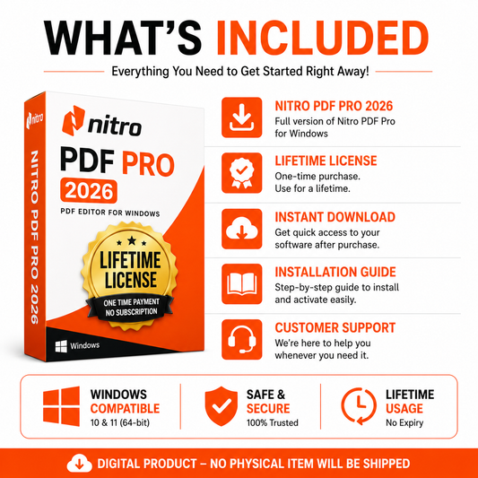 Nitro PDF Pro 2026 PDF Editor for Windows | Lifetime License