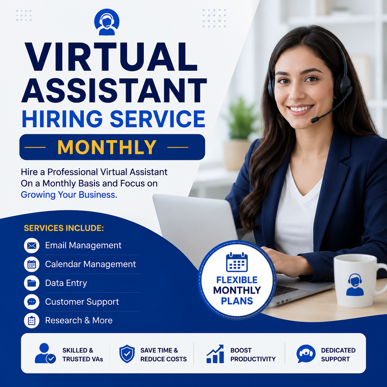 Virtual Assistant Hiring Service Monthly