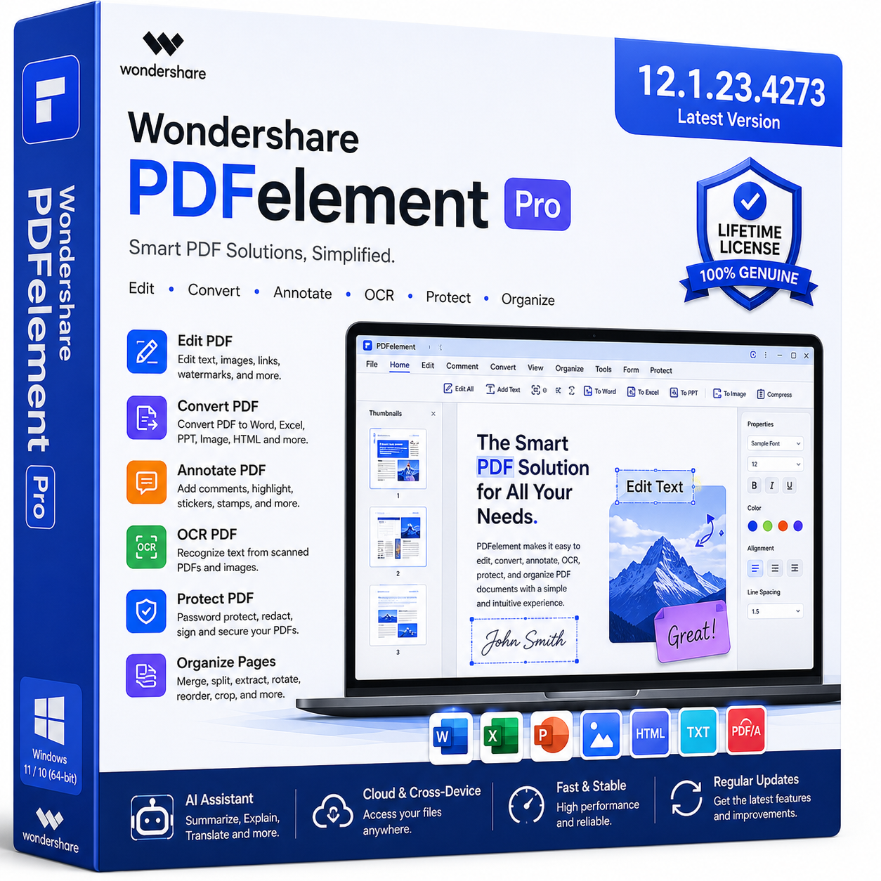 Wondershare PDFelement Pro 12 – Lifetime License PDF Editor Download