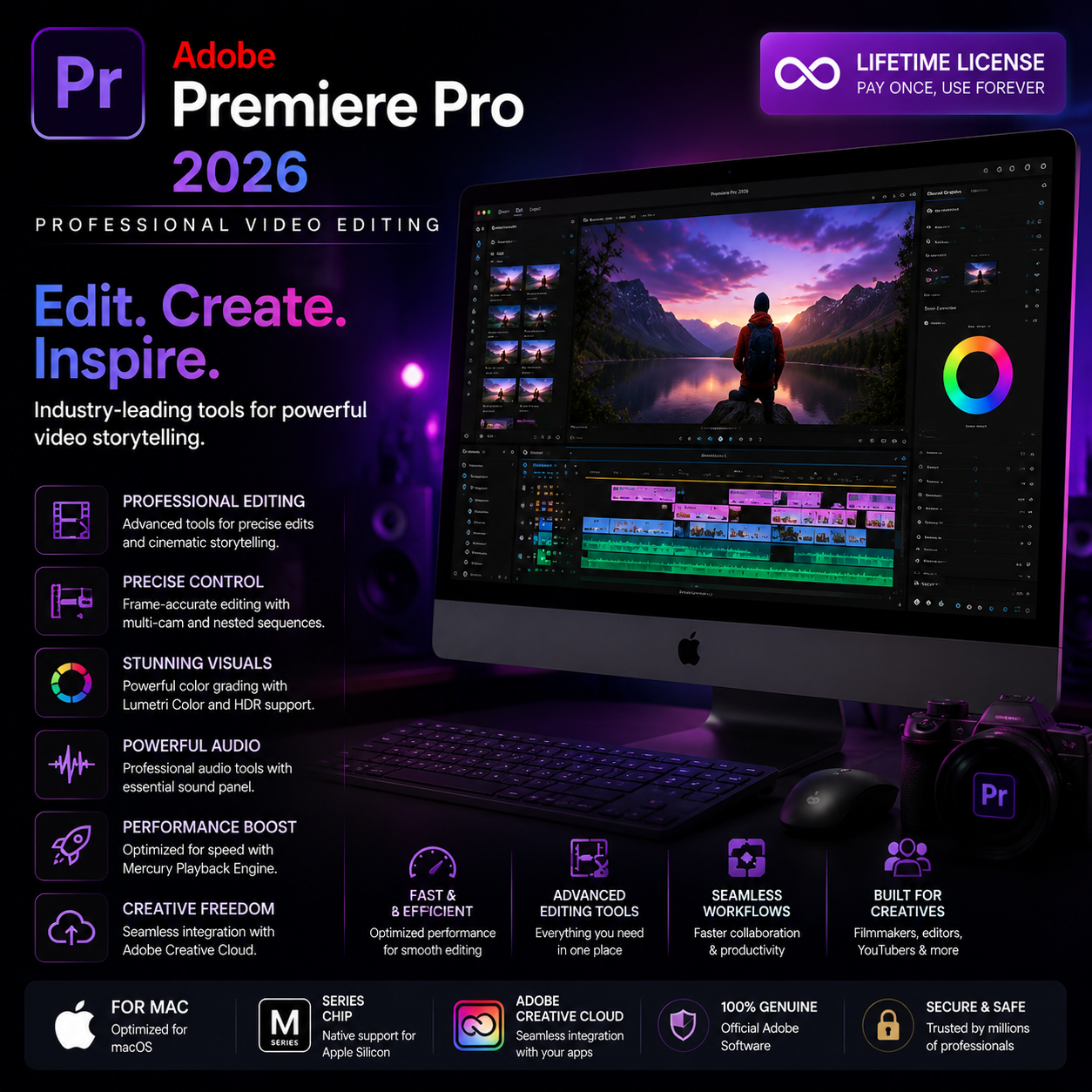 Adobe Premiere Pro 2026 – Lifetime License for Mac