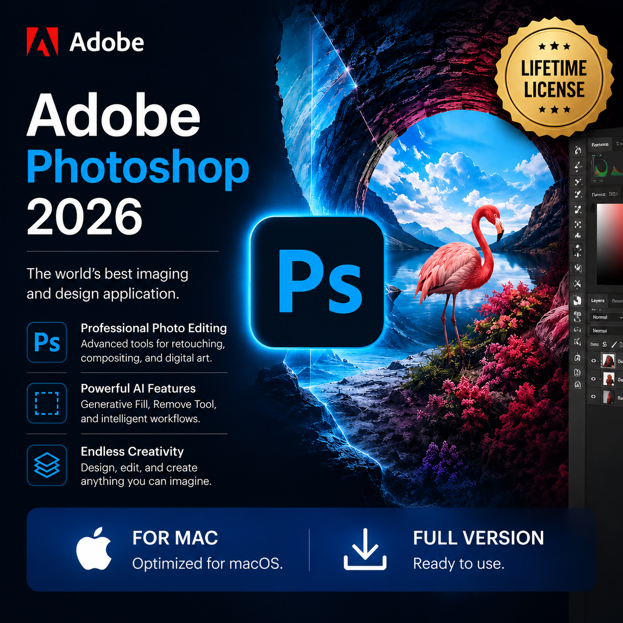 Adobe Photoshop 2026 – Lifetime License for Mac