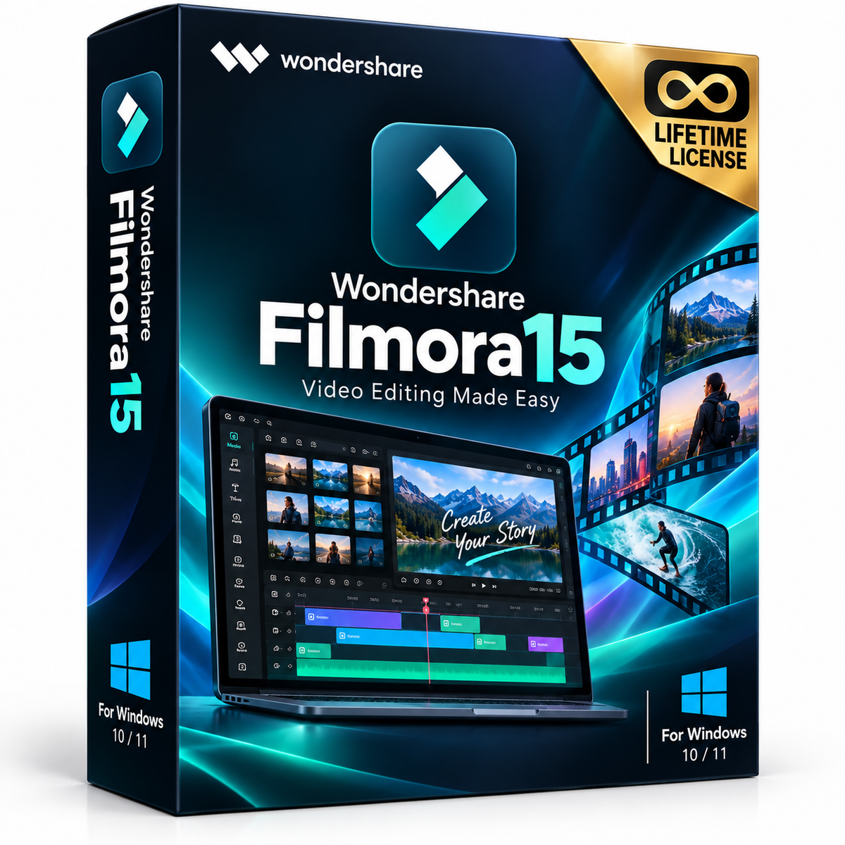 Wondershare Filmora 15 Lifetime License for Windows