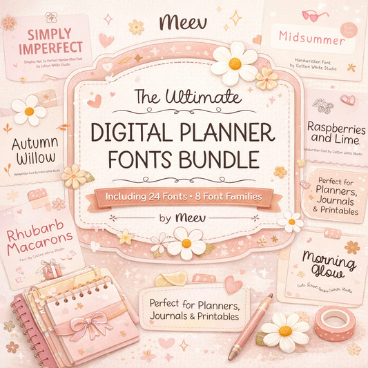 Cute Handwritten Planner Fonts Bundle for GoodNotes & iPad