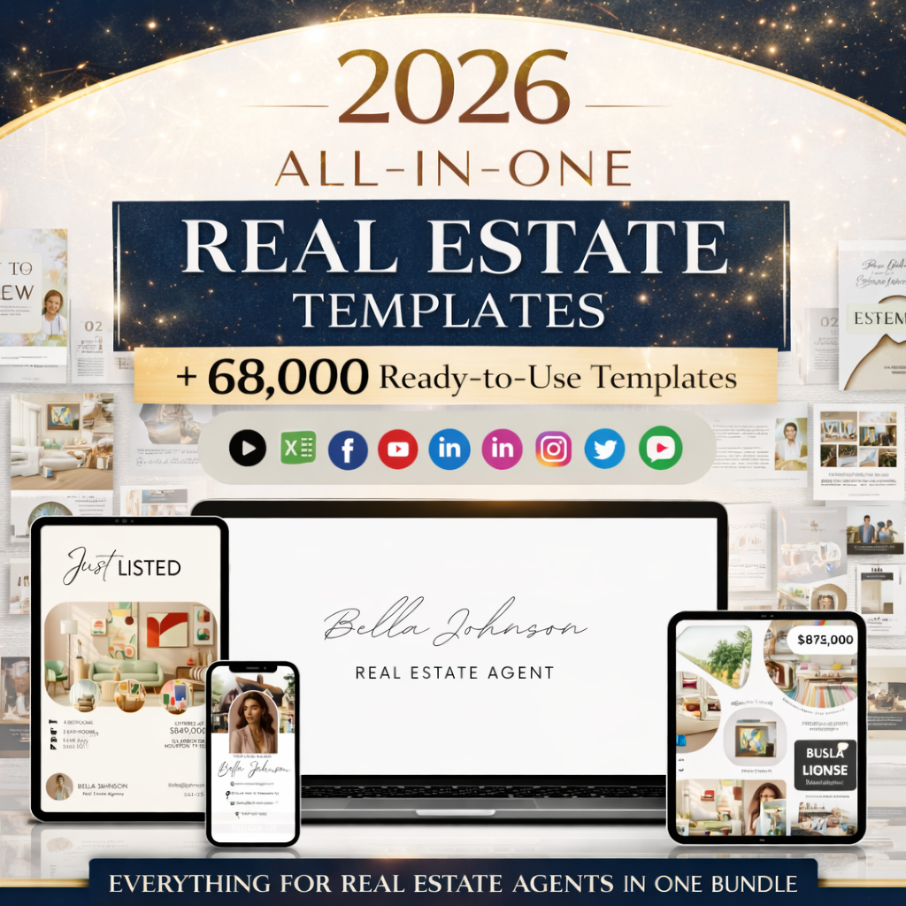 Editable Real Estate Marketing Templates for Canva – Agent Flyers & Social Media Kit