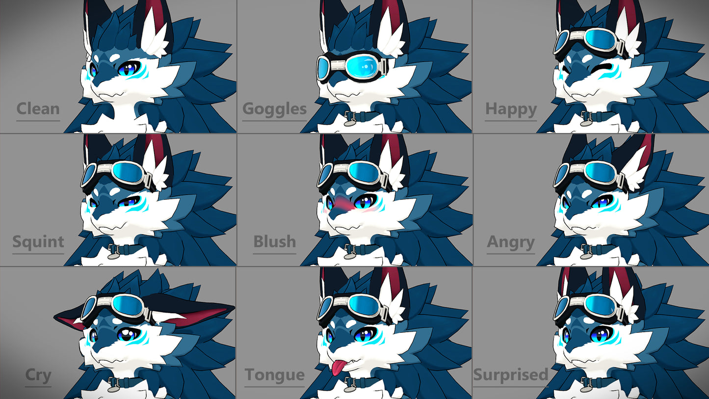 Novabeast VRChat Avatar – Premium Dragon Furry Avatar | Unity Ready | Face Tracking + PhysBones | PC & Quest