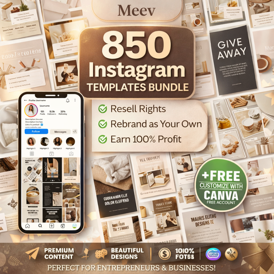Instagram Mega Bundle – 850+ Canva Templates for Posts, Reels & Stories