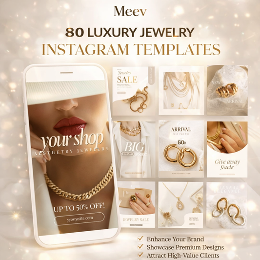 Jewelry Instagram Canva Templates Bundle – 50 Posts + 30 Stories Kit