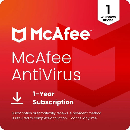 McAfee Antivirus 2026 | 1 PC | 1 Year Subscription| 5 Minutes Email Delivery McAfee