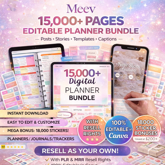 Mega Digital Planner Bundle – 15,000+ Planner Pages & 8,000 Stickers