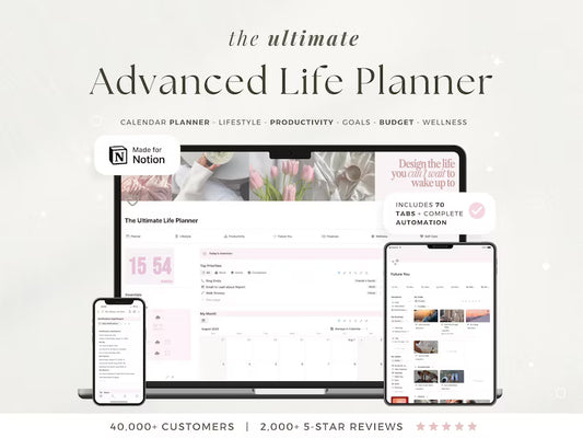 Notion Advanced Life Planner All in One Notion Template ADHD Adult Planner Notion That Girl Aesthetic Second Brain Digital Planner 2025 2026
