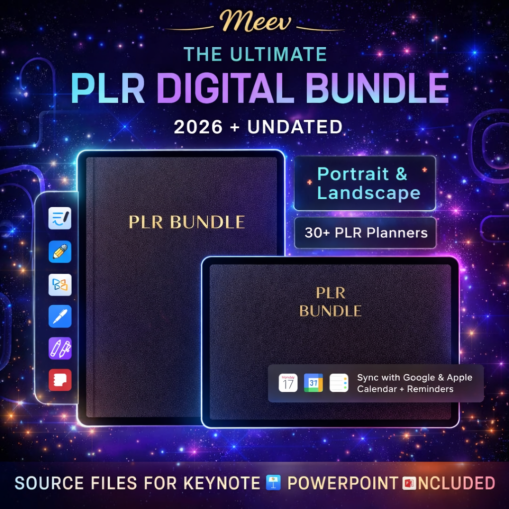 PLR Digital Planner Bundle – 30+ GoodNotes Planners with Source Files