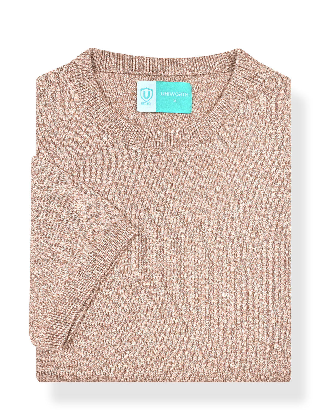 Camel Dotted Jersey Knitted T-Shirt