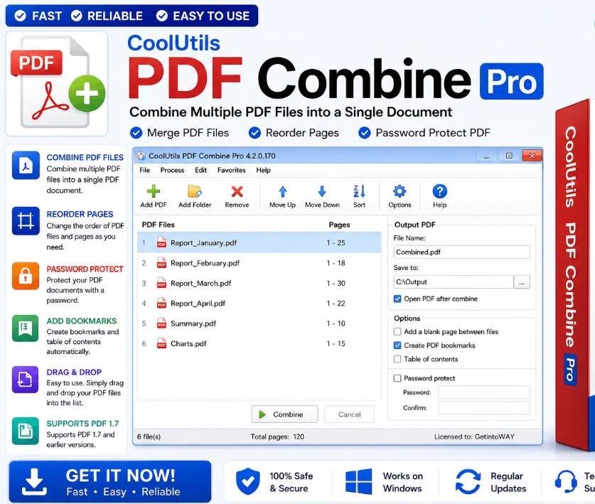 CoolUtils PDF Combine Pro 4.2.0.170 – Lifetime License