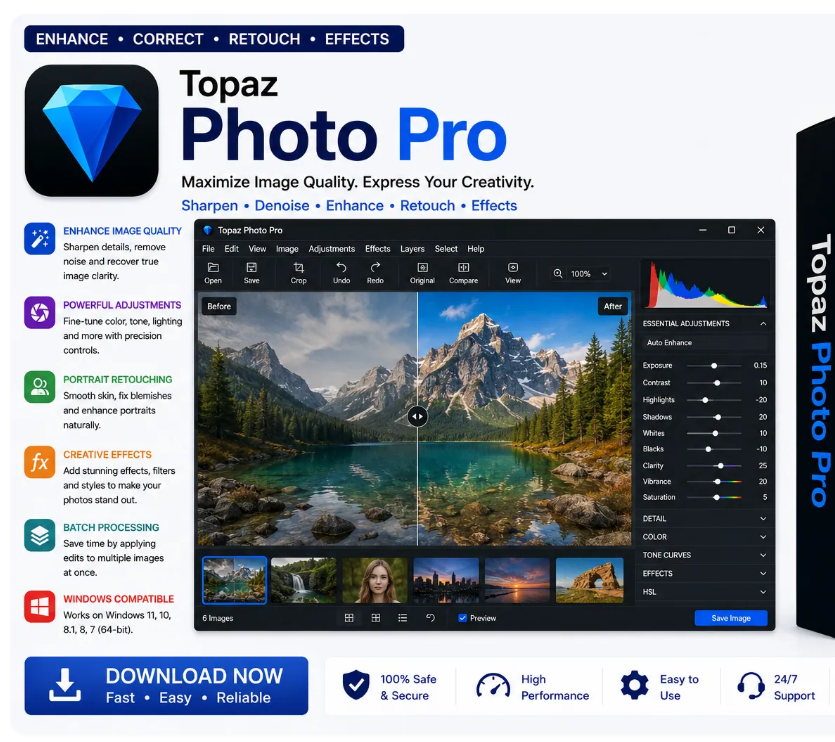 Topaz Photo Pro 1.6 – Lifetime License | AI Photo Enhancement Software