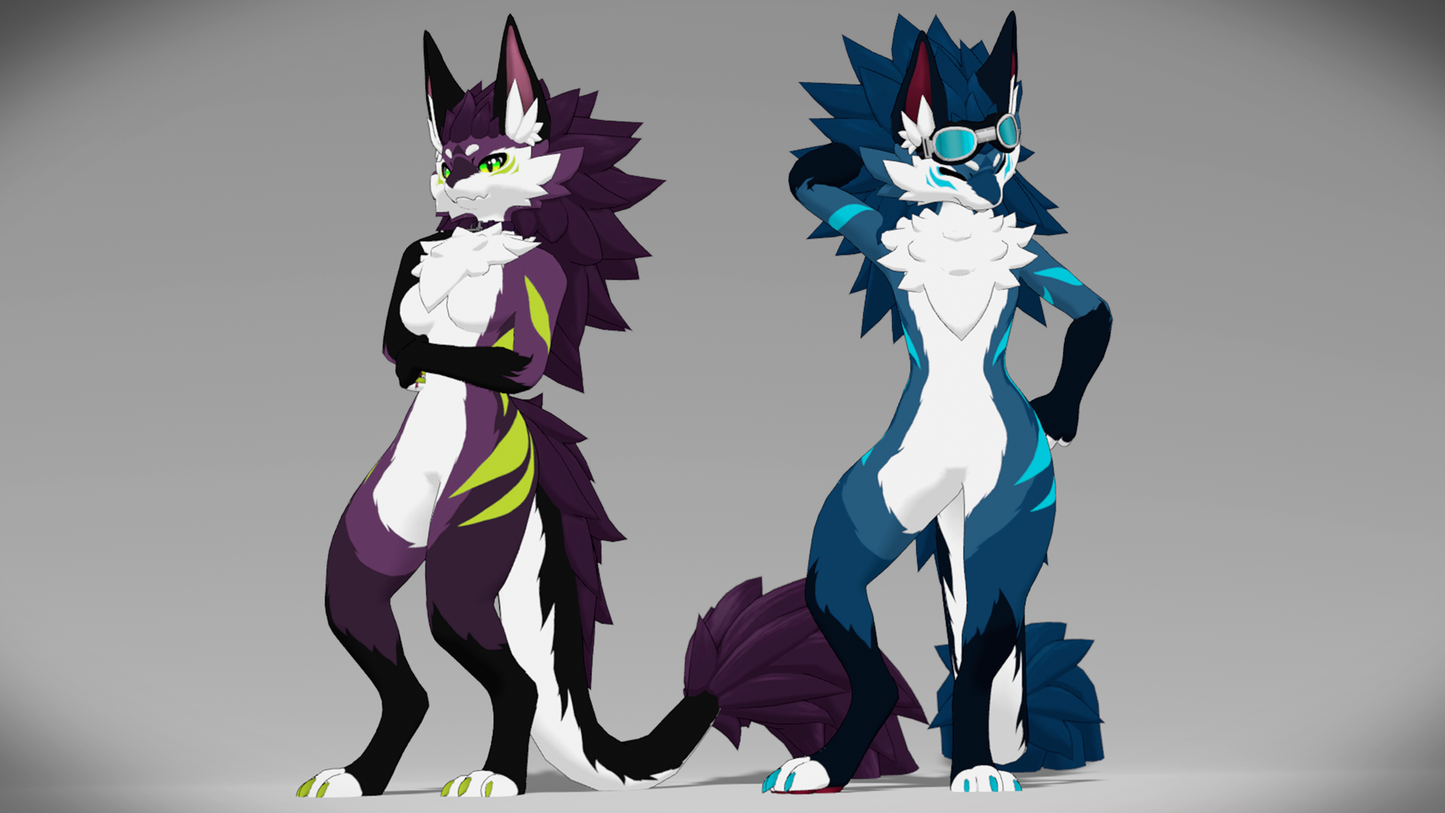 Novabeast VRChat Avatar – Premium Dragon Furry Avatar | Unity Ready | Face Tracking + PhysBones | PC & Quest