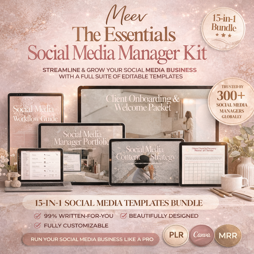 Social Media Manager Canva Templates Bundle – 15-in-1 SMM Toolkit