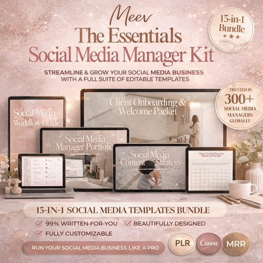 Social Media Manager Canva Templates Bundle – 15-in-1 SMM Toolkit