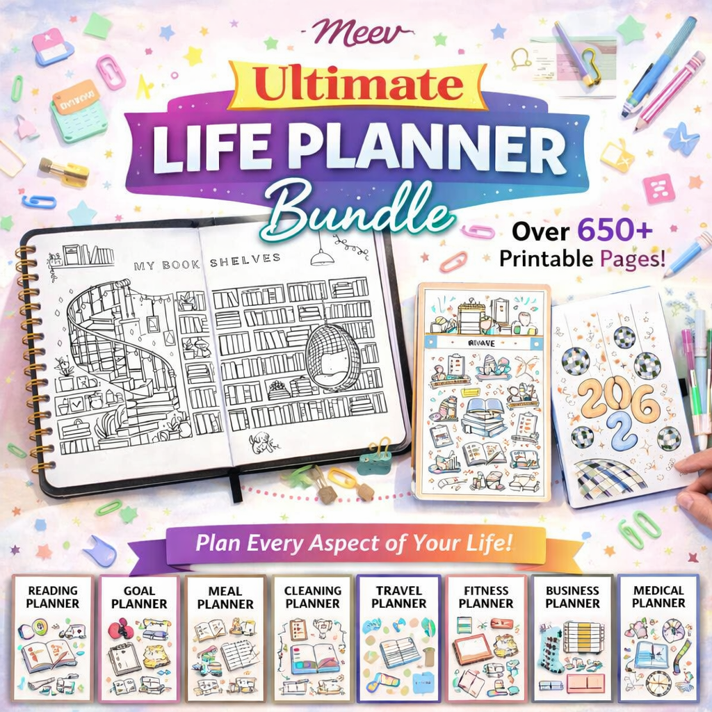 Ultimate 650+ Page Life Planner Bundle | ADHD Digital Planner Kit