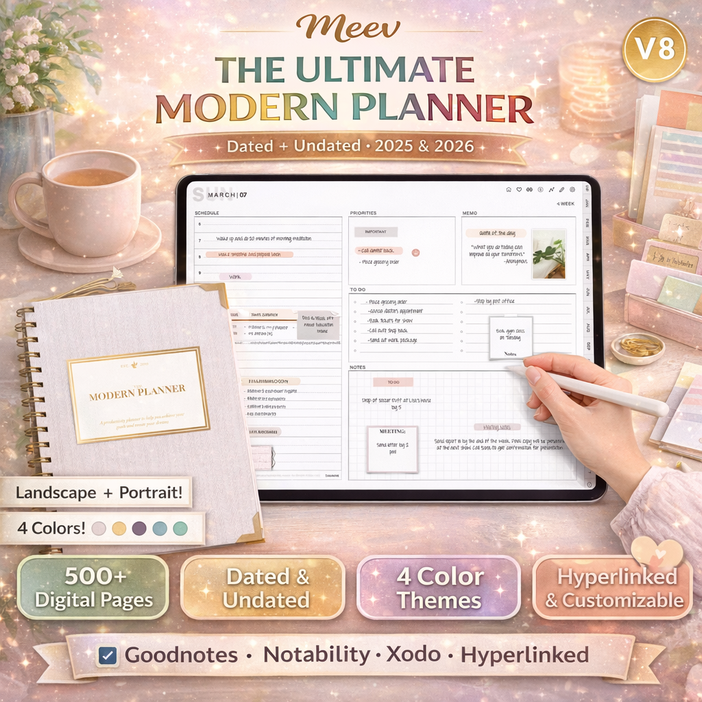 Ultimate Digital Planner 2025–2026 with 2000+ Stickers & Hyperlinked Pages