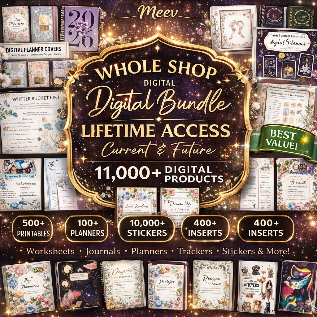 Ultimate Digital Planner Bundle – 1100+ Planners, Stickers & Templates
