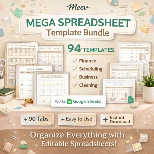 Ultimate Digital Planner Spreadsheet Bundle for Productivity & Finance