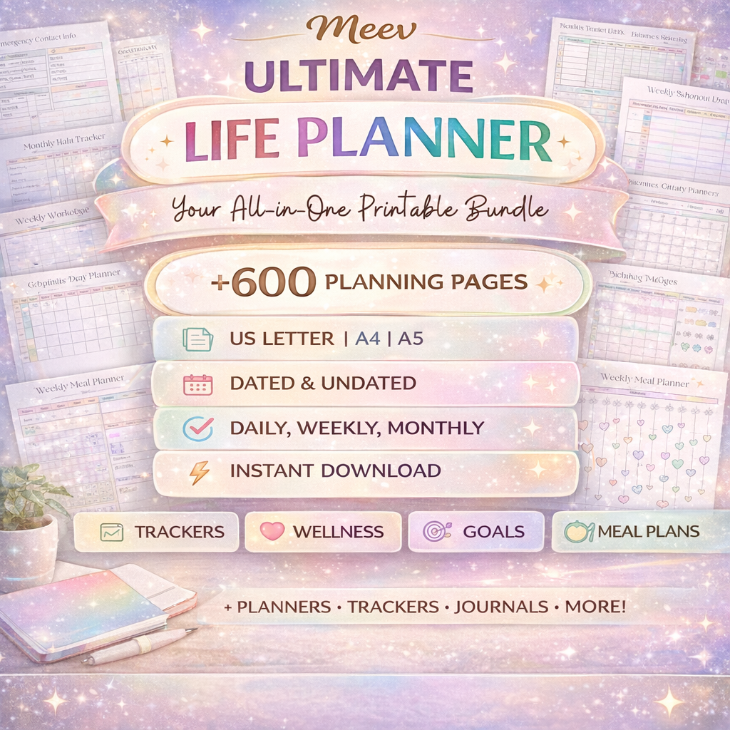 Ultimate Life Planner Bundle – 600+ Page Printable Planner System