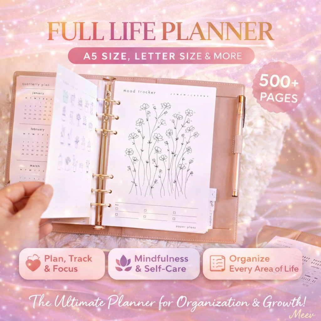 Ultimate Life Planner Bundle Printable – 500+ Pages Journal Kit
