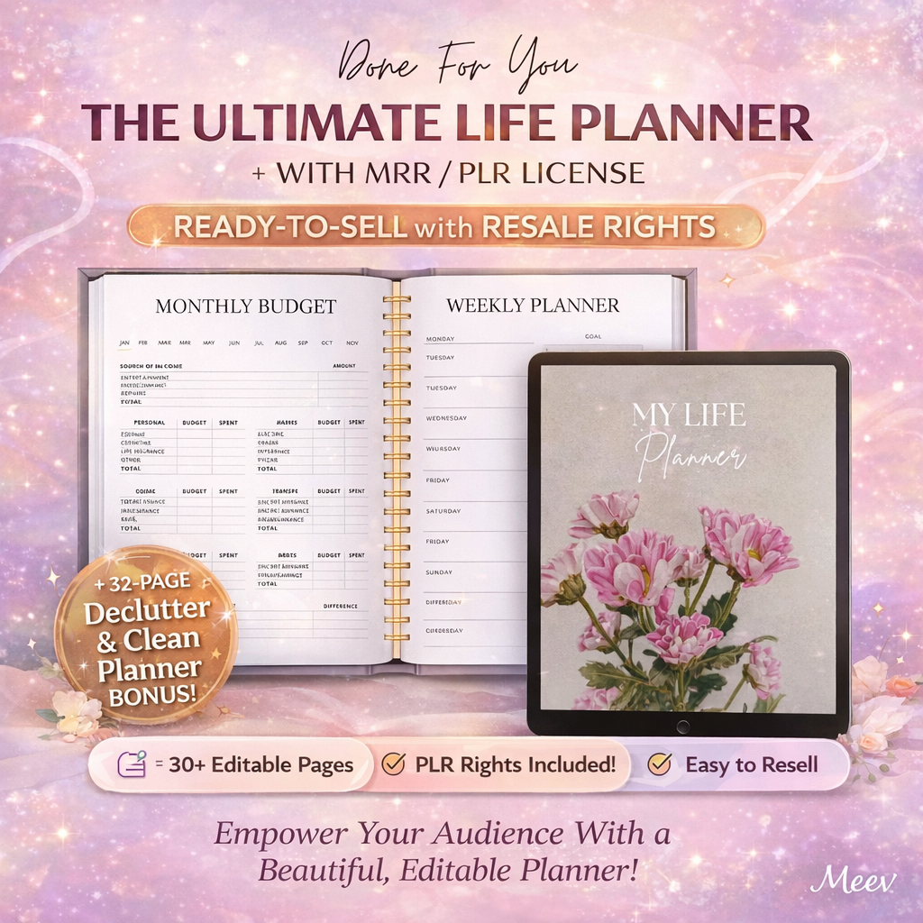 Ultimate Life Planner Canva Template Bundle with PLR & MRR