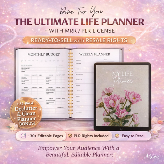 Ultimate Life Planner Canva Template Bundle with PLR & MRR