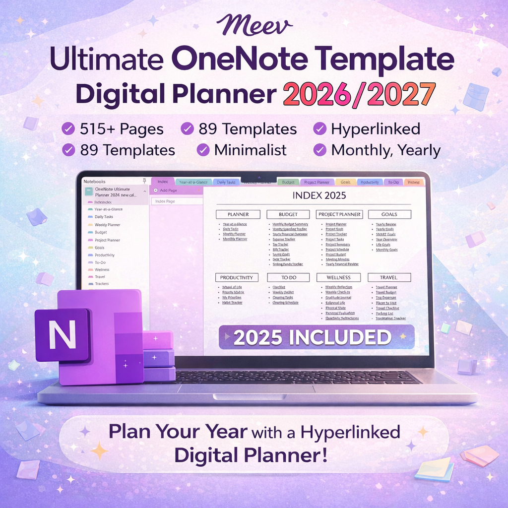 Ultimate OneNote Digital Planner 2025–2027 Productivity Kit