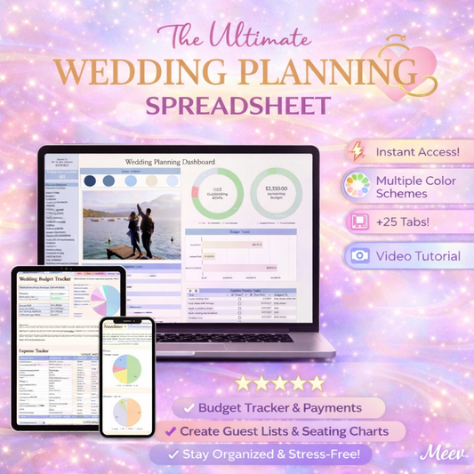 Ultimate Wedding Planning Spreadsheet Google Sheets Planner Kit