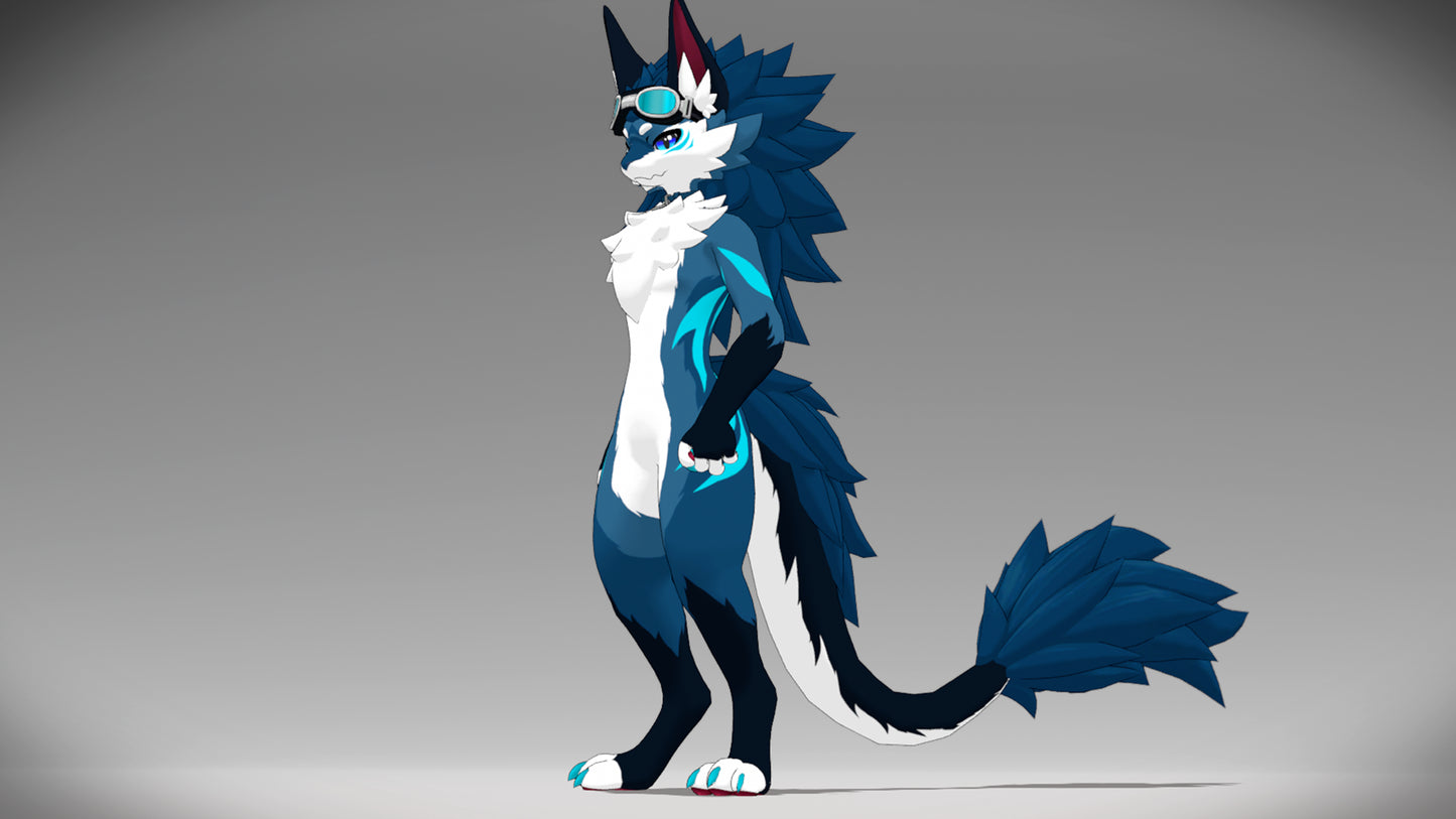 Novabeast VRChat Avatar – Premium Dragon Furry Avatar | Unity Ready | Face Tracking + PhysBones | PC & Quest