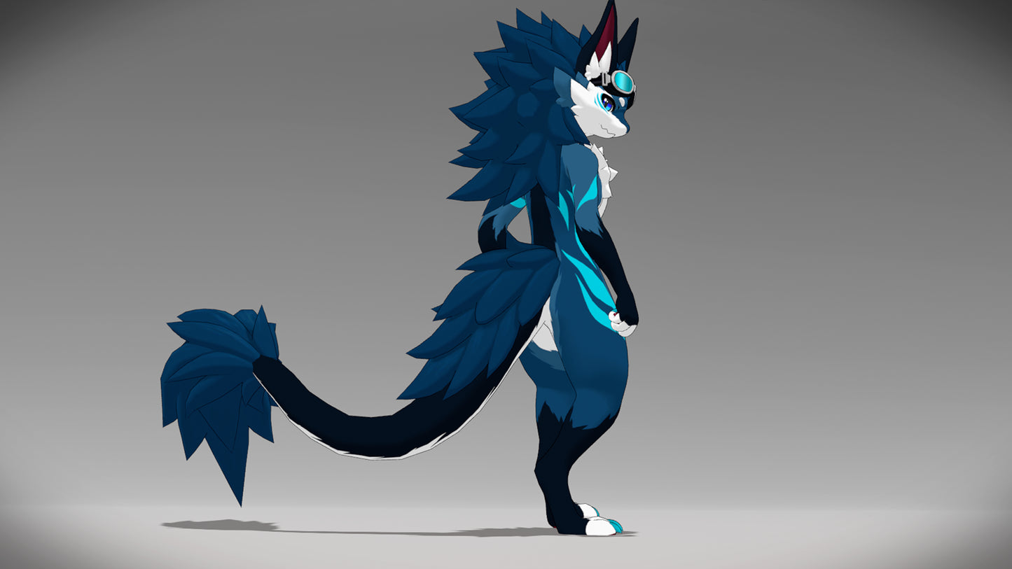 Novabeast VRChat Avatar – Premium Dragon Furry Avatar | Unity Ready | Face Tracking + PhysBones | PC & Quest