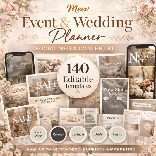 Wedding Planner Instagram Templates Kit – 40 Posts, 40 Stories & Branding Pack