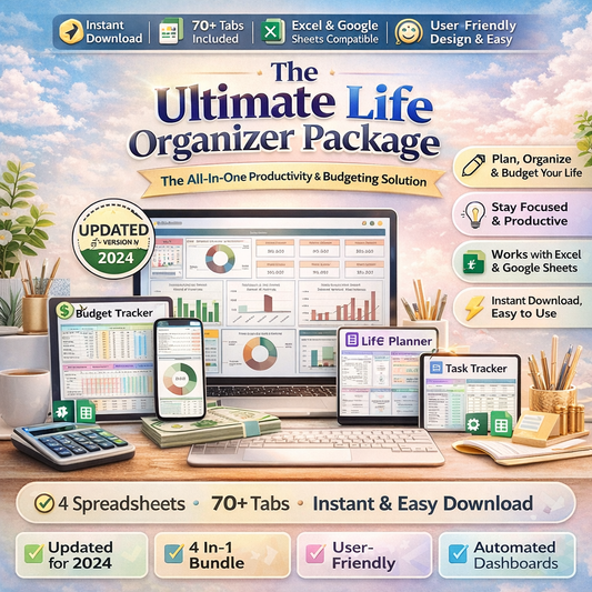 Digital life planner monthly and weekly calendar layout