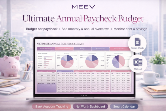 Annual Paycheck Budget Template for Excel & Google Sheets – Biweekly & Weekly Budget Spreadsheet, Personal Finance Planner & Debt Payoff Tracker