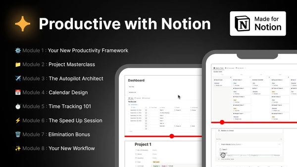 Productive with Notion – Productivity Course & Notion Workflow System