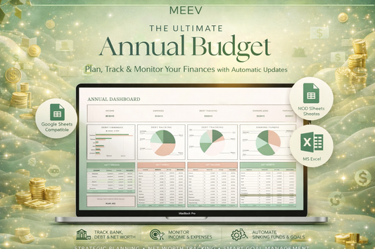 Annual Budget Spreadsheet for Google Sheets & Excel – Paycheck Budget Template & Personal Finance Planner