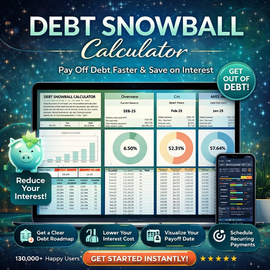 Debt Snowball Spreadsheet for Google Sheets & Excel – Debt Payoff Tracker & Snowball Calculator for Student Loans, Credit Cards, Mortgage & Personal Finance