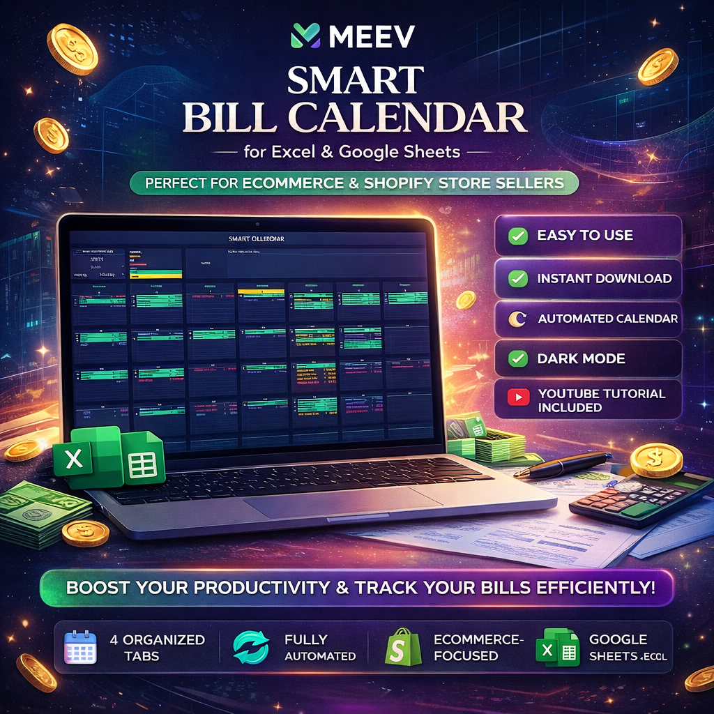 Smart Bill Calendar spreadsheet dashboard in Google Sheets