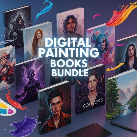 Cover of the Digital Painting Books Bundle eBook library