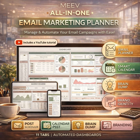 Email Marketing Planner Spreadsheet for Google Sheets & Excel | Campaign Calendar, Analytics Dashboard & Content Planner Template
